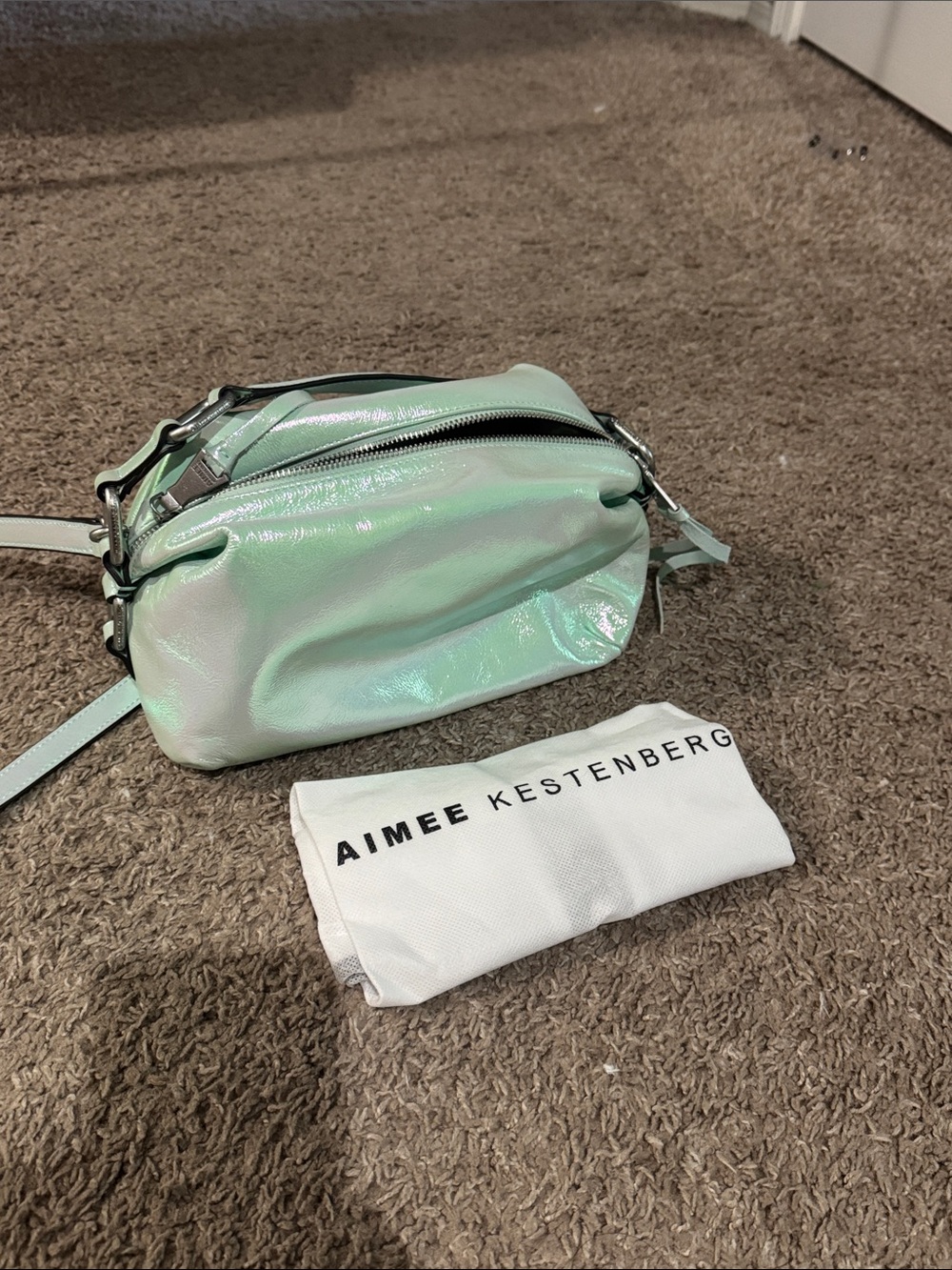 Aimee Kestenberg Iridescent Mint Green Crossbody Bag